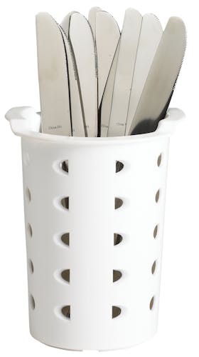 FWC56148 White Flatware Cylinder w Knives